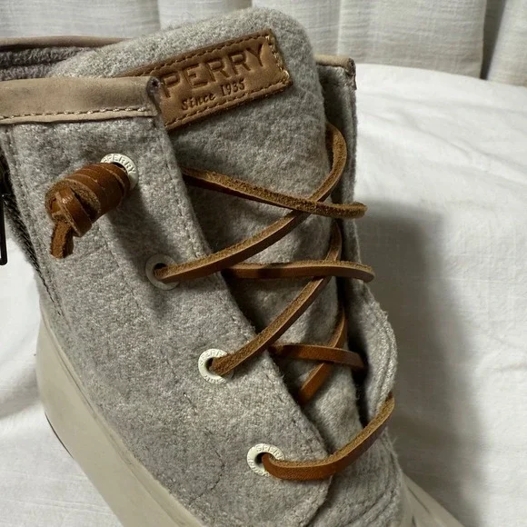 Sperry Saltwater Duck Boots Women's 8.5 Cream Tan Wool Lined Waterproof STS84213 - Picture 11 of 11